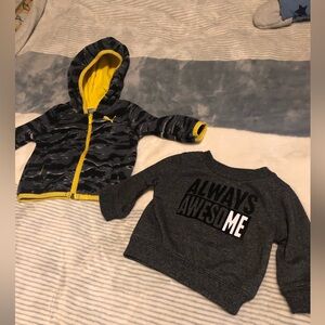 Puma Kids Camo Hoodie Black & Yellow, and Graphic Sweatshirt Koala Kids 0-3 M